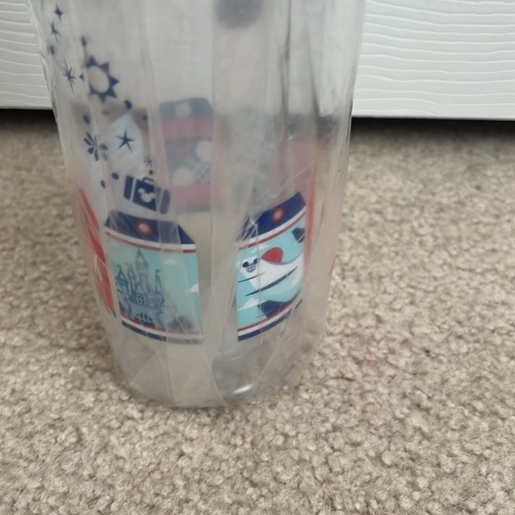 Disney Parks Mickey Mouse Water Bottle with‎ Straw Clear Plastic Souvenir - Picture 4 of 12